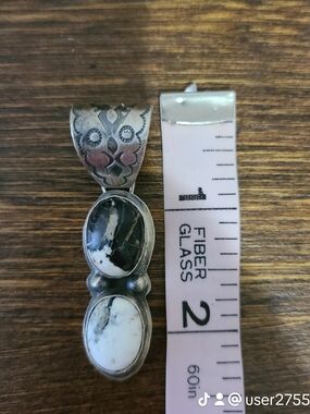 Sterling Silver White Buffalo 2 Stone Pendant - Women's Jewelry